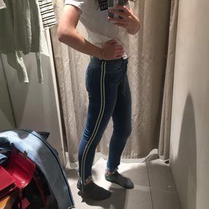 Zara Striped Skinny Jeans